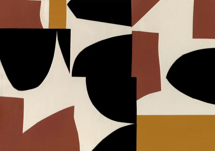 Black / Umber / Mustard Collage I