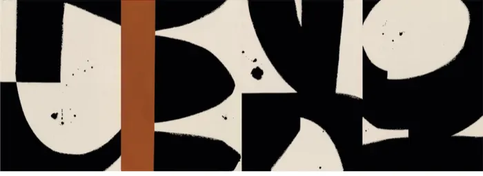 Black & Sienna Stripe Quadriptych