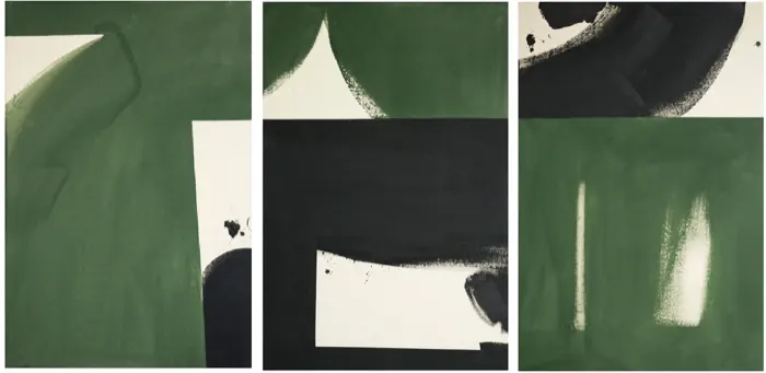 Black & Olive Triptych, set of 3 (Com I)